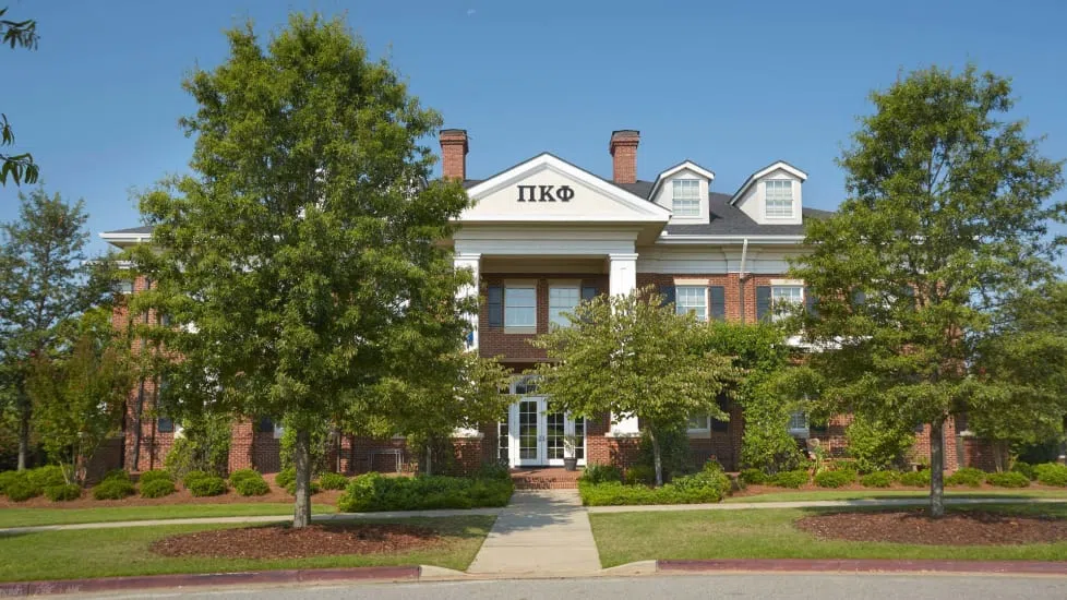 View of the front of the Pi Kappa Phi house