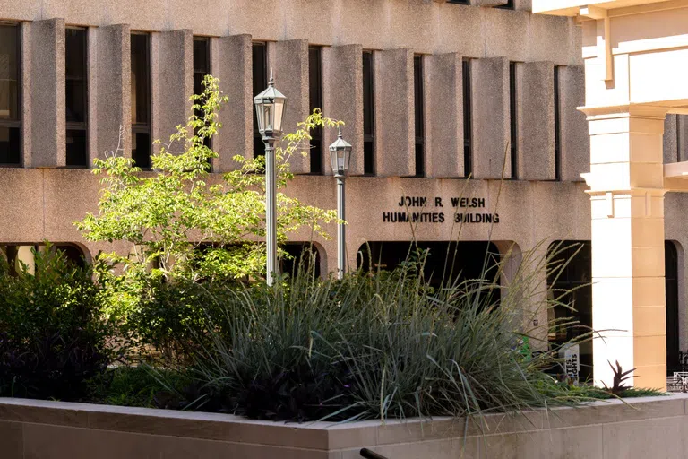 View of the J. Welsh Humanities Building during the day