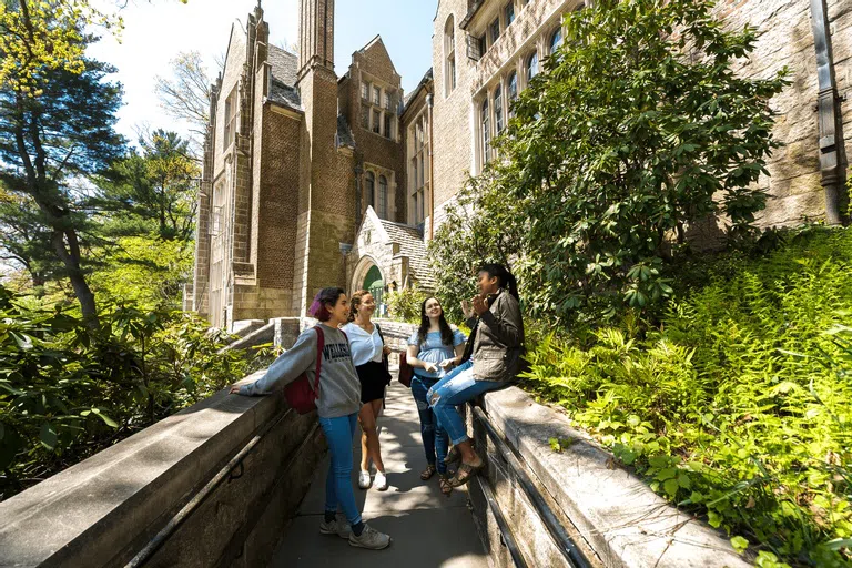 Wellesley students outside