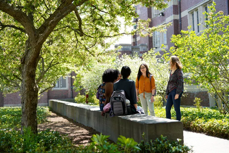 Wellesley students standing out on the quad 