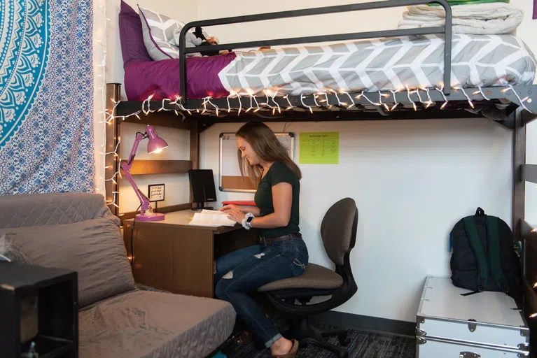 Cater provides a state-of-the-art living environment for NDSU students. Cater has two suite options, co-ed floors, central air, and tunnel access to the West Dining Center. 