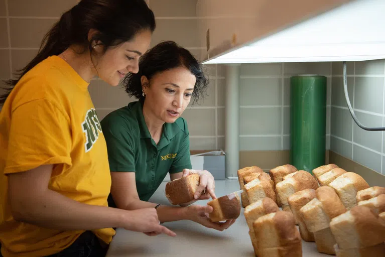 Harris Hall has full cereal processing capabilities, including a fully equipped bake laboratory, continuous bread-baking equipment, and dough testing.