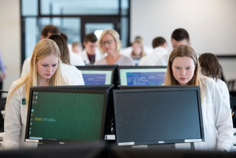 The concept pharmacy within Aldevron Tower gives Pharmacy students the chance to practice with up-to-date technology in class before entering the workforce.